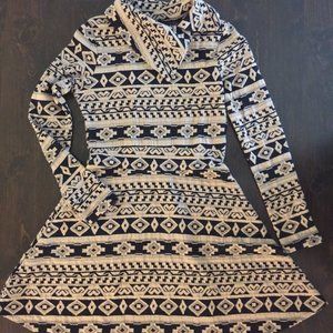 Tyche Cotton Knit Dress Tan / Black Made in USA